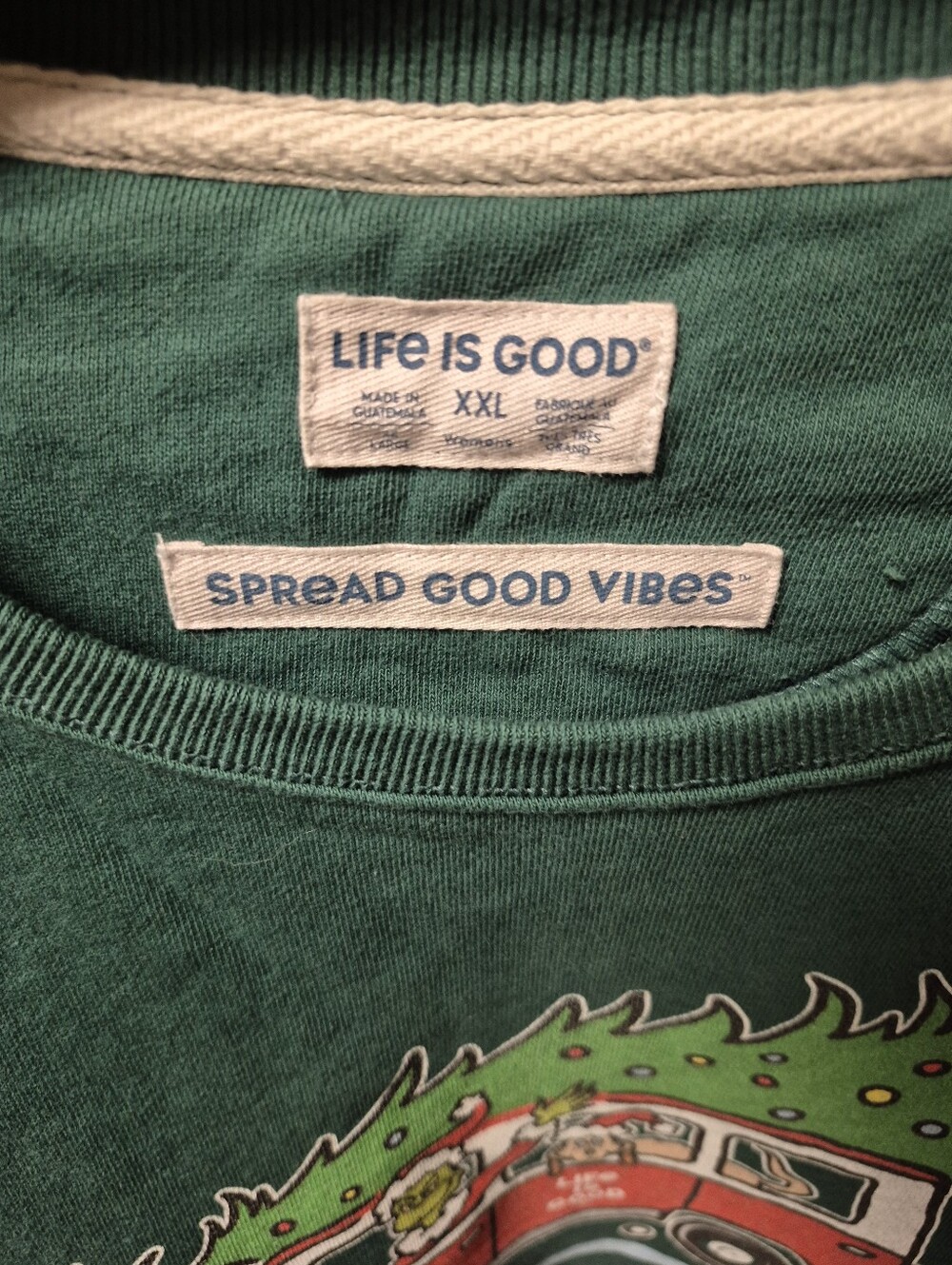 Life Is Good Green Holiday Grinch Van Graphic Sweatshirt - Picture 4 of 8